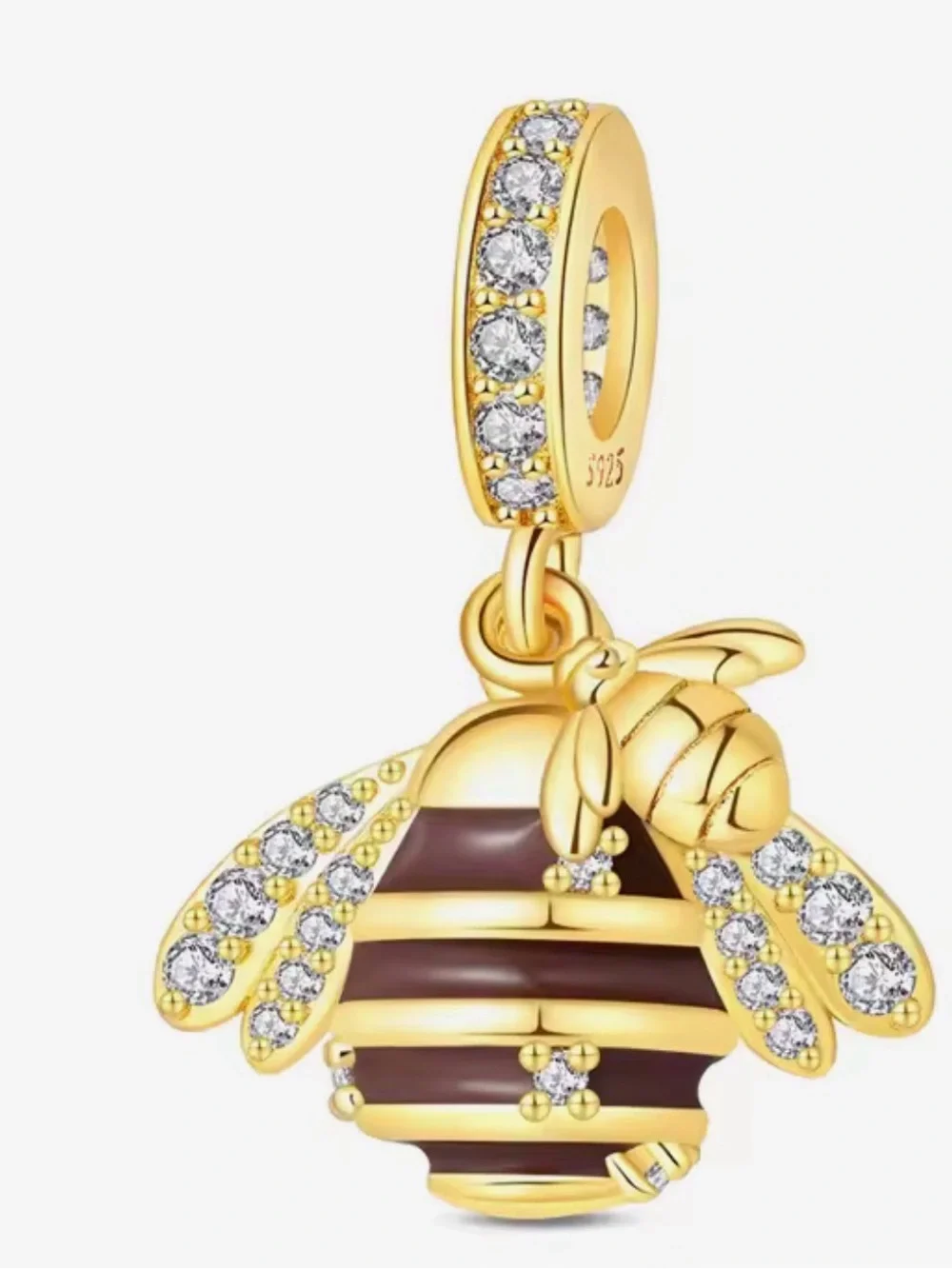 🌟🌟 14K Gold Plated Honey Comb Bee Dangle Charm
